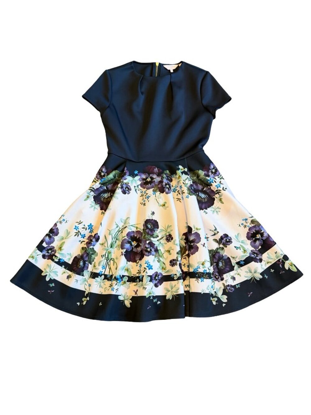 Ted Baker London Stefh A-Line Short Sleeve Dress Floral Print Size 2 4-6 Women's - Picture 2 of 16